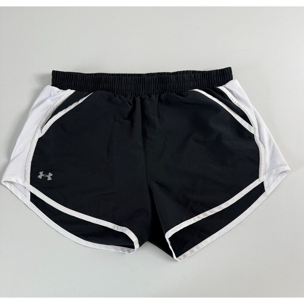 Under Armour UA Women's Running Shorts Black White Activewear Size S Small